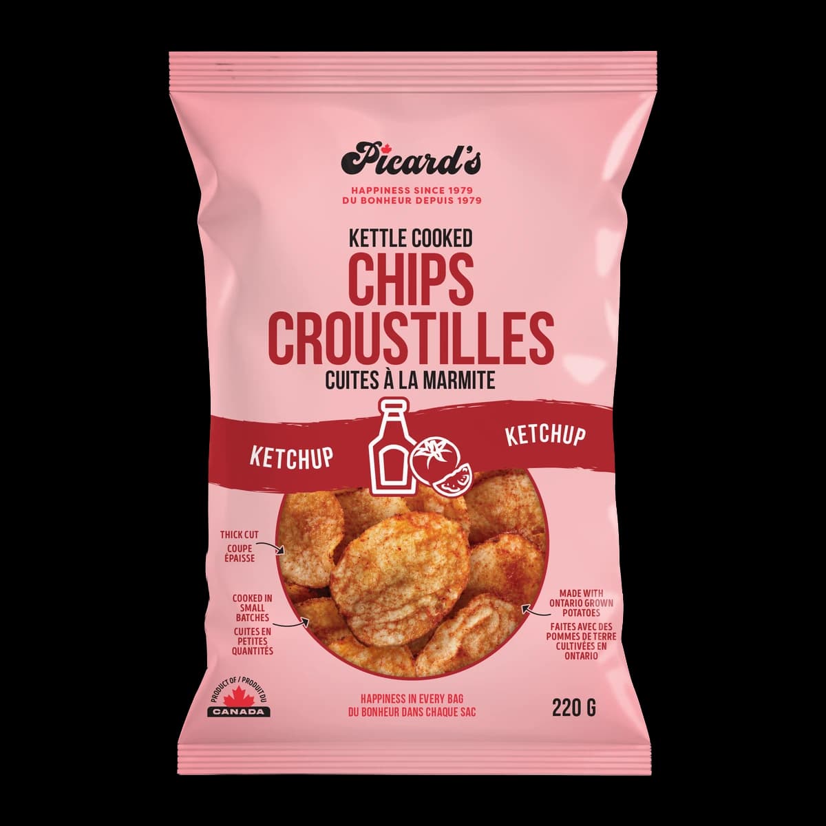 Picard's Ketchup Kettle Cooked Chips, 220 g bag