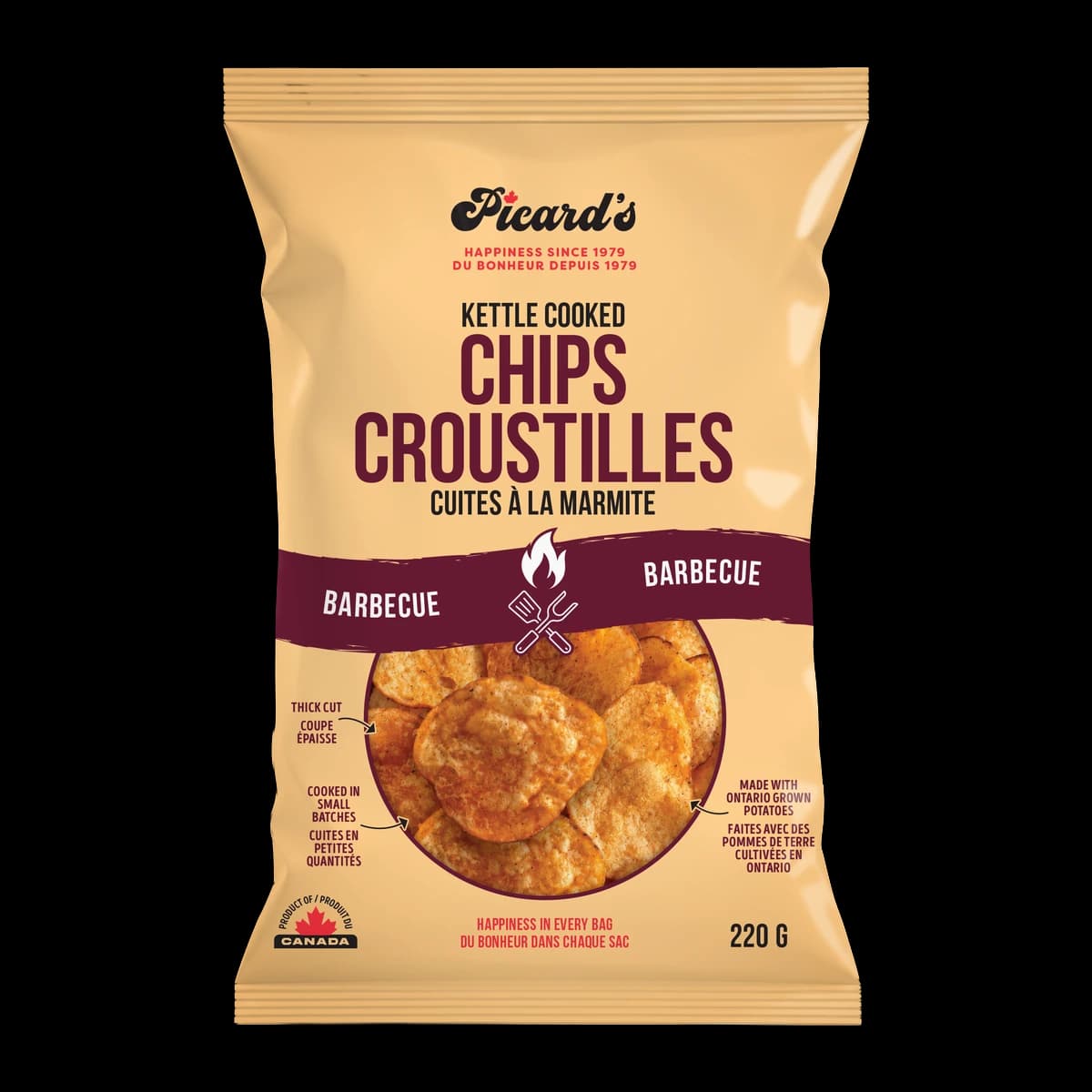 Picard's Barbecue Kettle Cooked Chips, 220 g bag